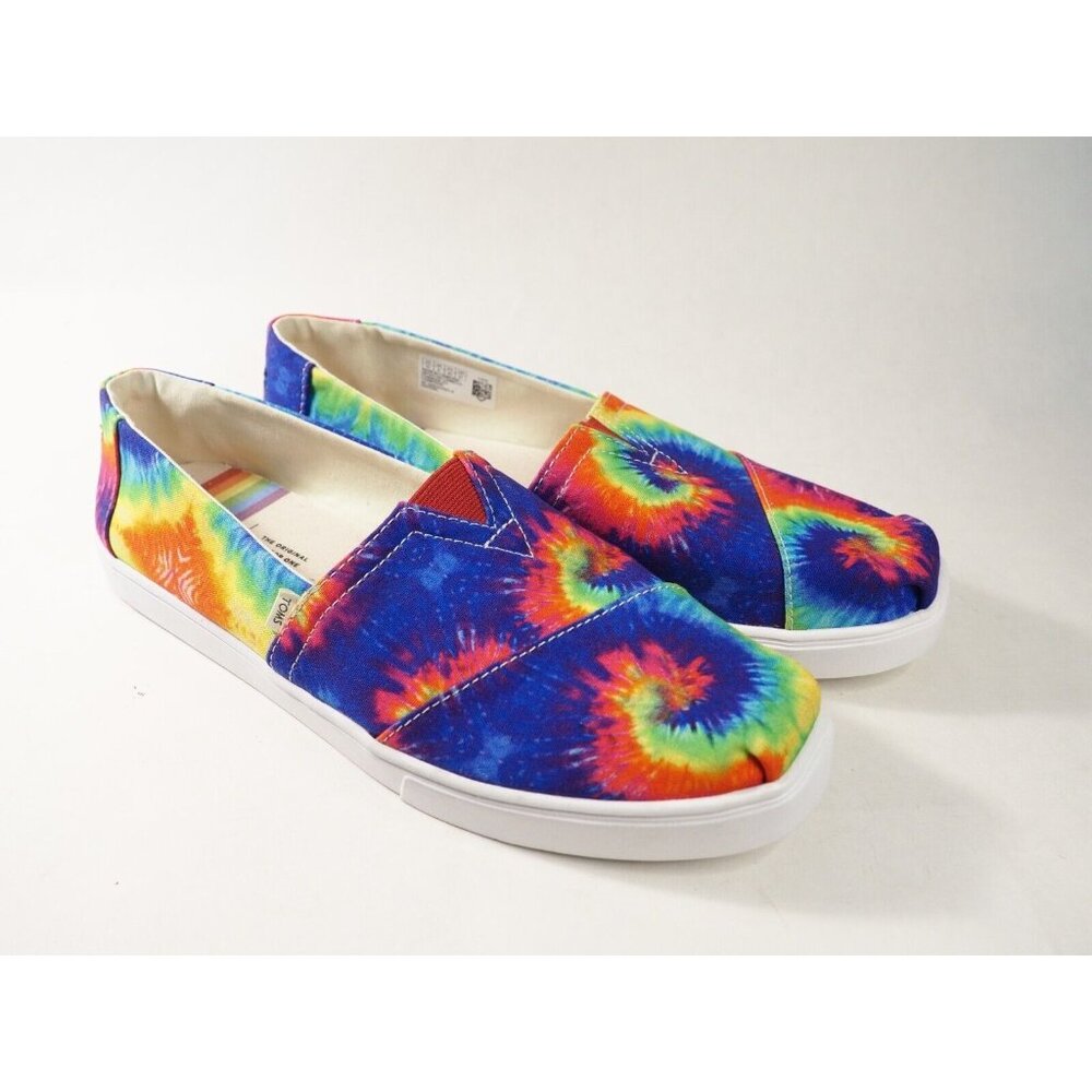 Toms Rainbow Tie-Dye Swirl Classic Slip-On, Size 10 (US) NEW!